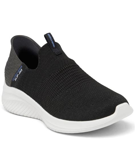 This style features a Stretch Fit engineered knit upper with a jersey trim, plus a cushioned Skechers Air-Cooled Memory Foam insole. . Skechers slipins ultra flex 30 smooth step